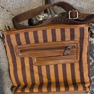 Brown Striped Men's Bag